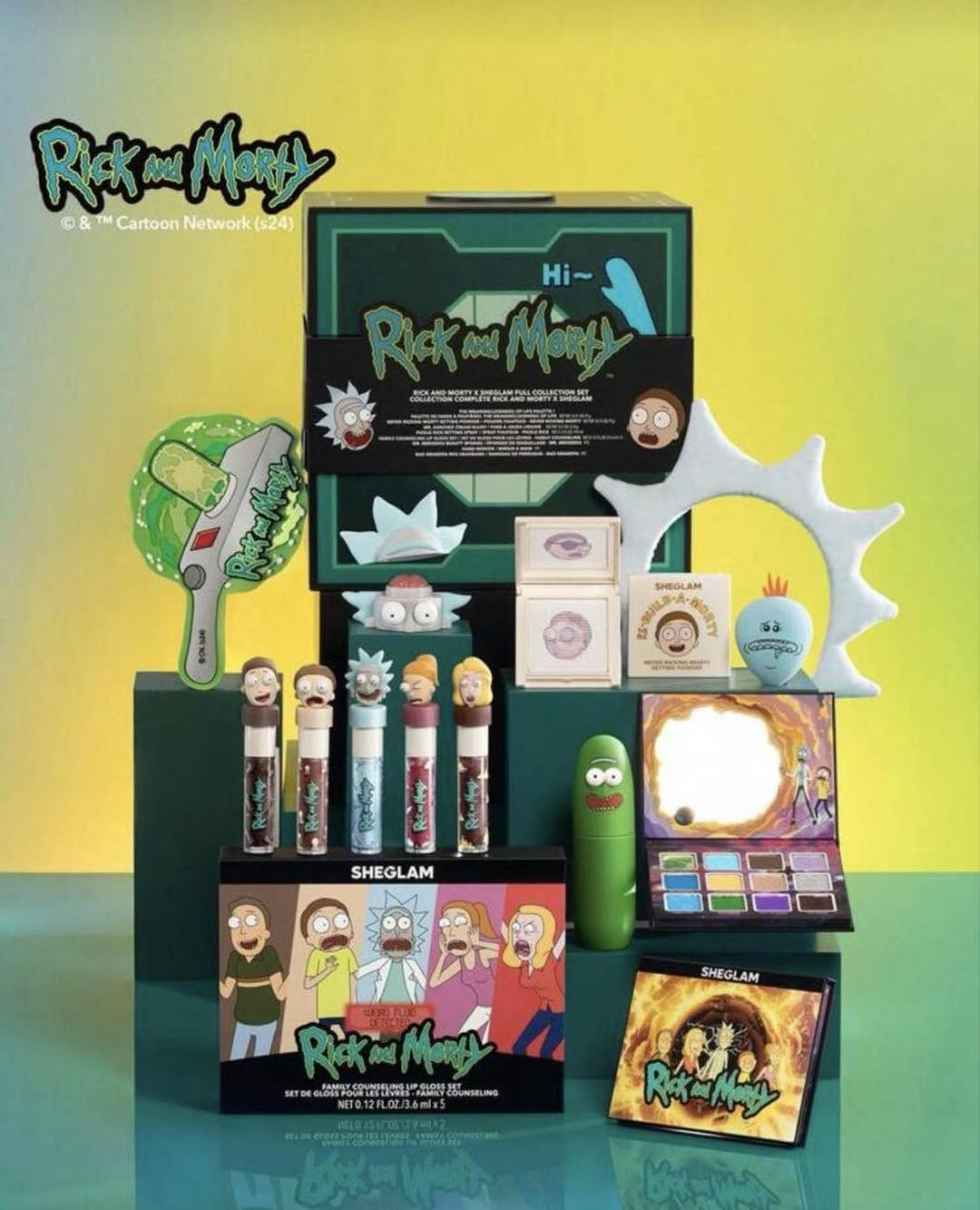 Rick-and-Morty-X-SHEGLAM-Full-Collection-Set-Makeup-Set-With-Lip-Gloss-Blush-Balm-Eyeshadow-Pale.jpg کالکشن آرایشی ریک اند مورتی | Rick and Morty - Image 1